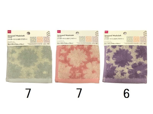 Daiso Jacquard Washcloth -Flower- FrontPackage