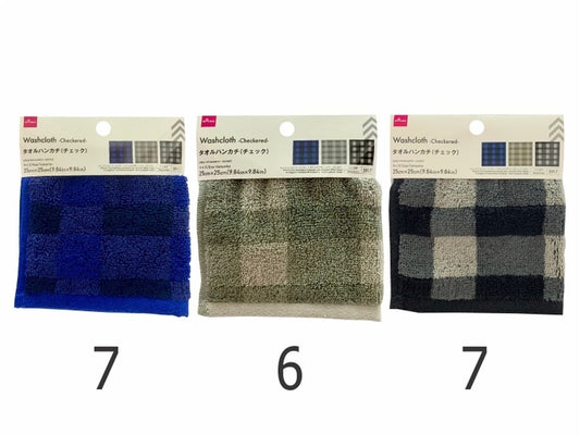 Daiso Washcloth -Checkered- FrontPackage