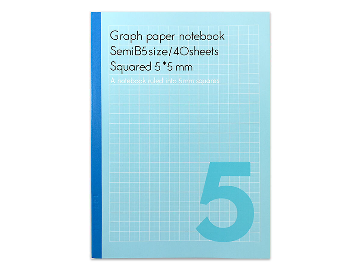 Daiso Notebook (Semi B5 size, square lined 0.19 in (5 mm), 40 sheets) FrontPackage