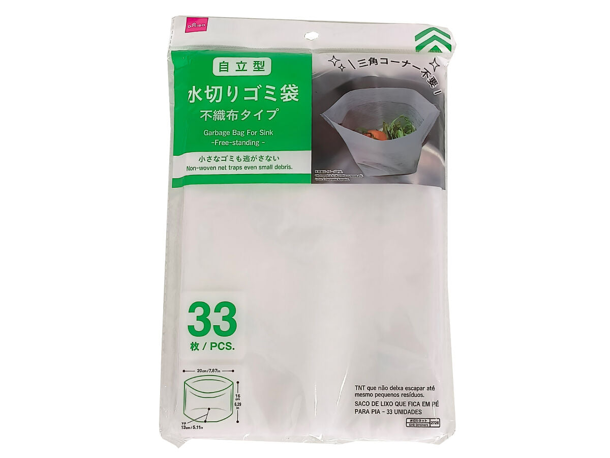 Daiso Garbage Bag For Sink -Free-standing - 33pcs.- FrontPackage