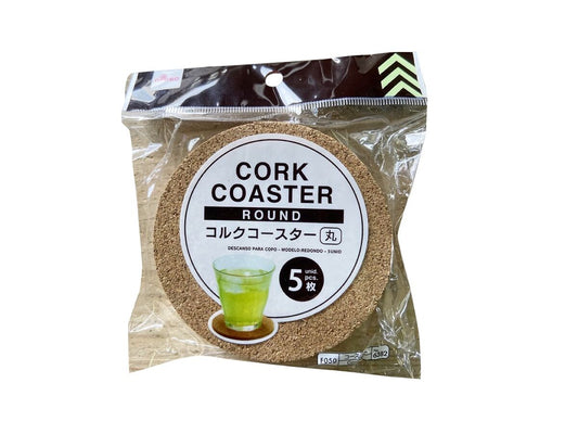 Daiso cork coaster (Round  5pcs) FrontPackage