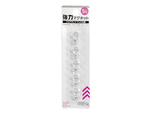 Daiso Strong Magnet - Jewel Shaped - Clear - 5 pcs.- FrontPackage