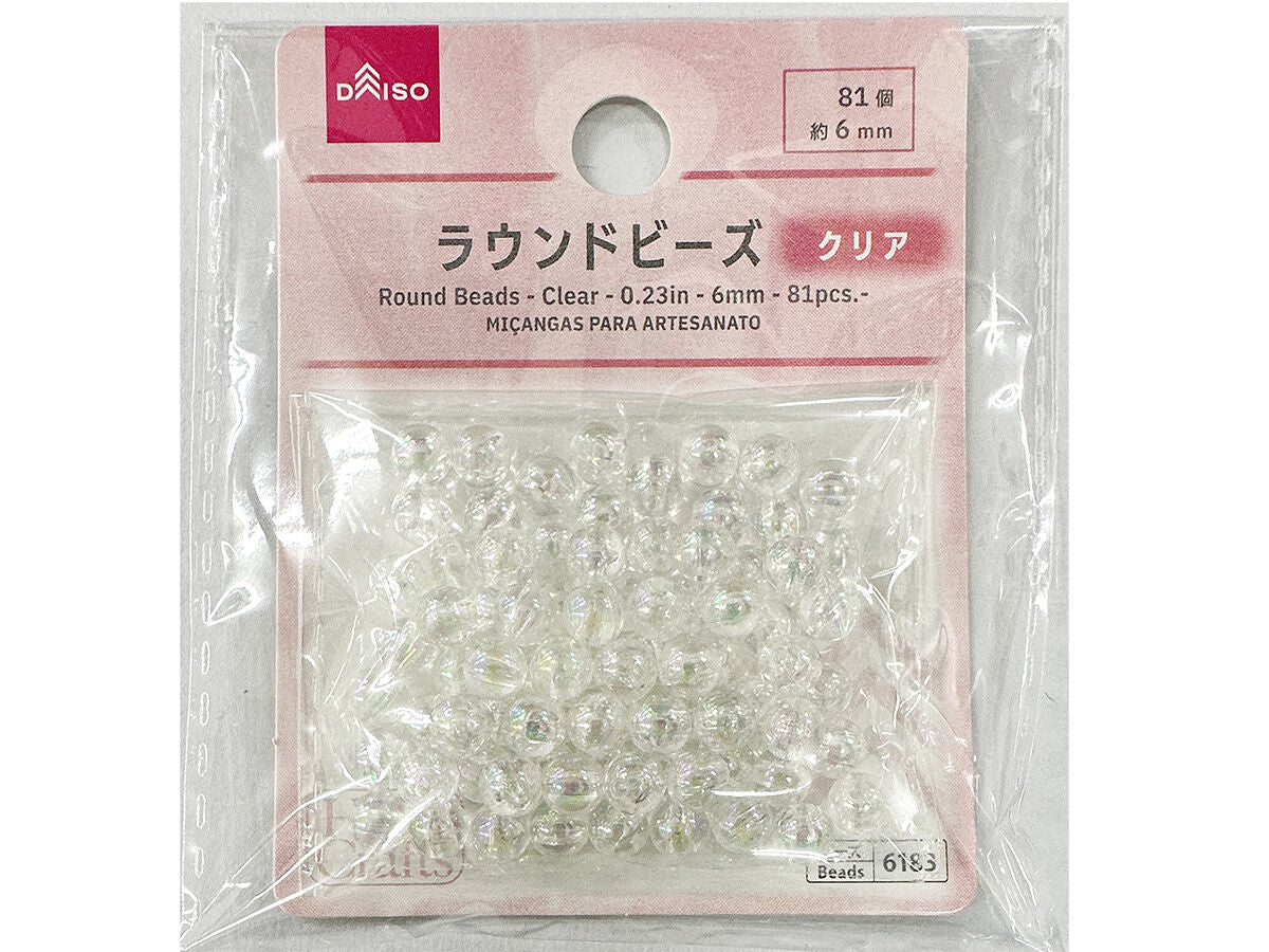 Daiso Round Beads - Clear - 81 pcs. - FrontPackage