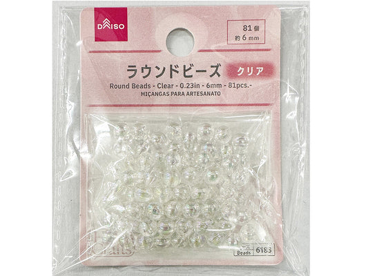 Daiso Round Beads - Clear - 81 pcs. - FrontPackage