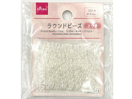 Daiso Round Beads - Clear - 231 pcs. - FrontPackage