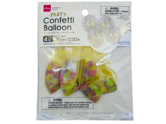 Daiso Confetti Balloon-12in-4pcs-Diamond- FrontPackage