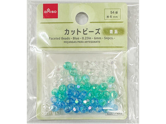 Daiso Faceted Beads - Blue - 54 pcs. - FrontPackage