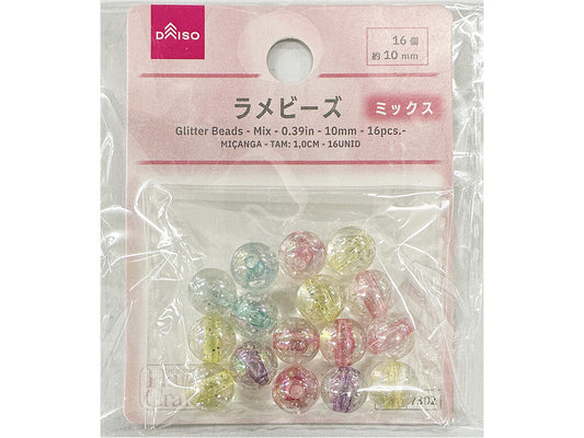 Daiso Glitter Beads -Mix -16 pcs.- FrontPackage