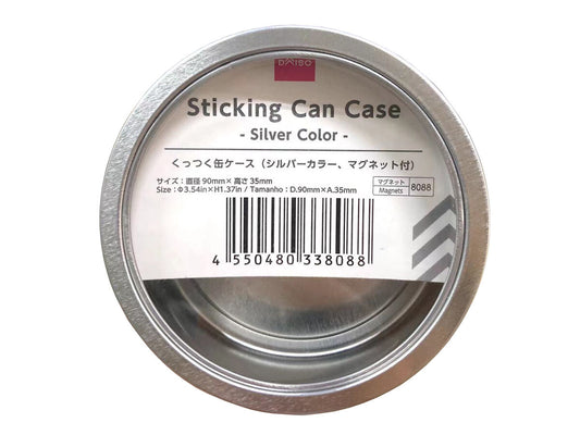 Daiso Sticking Can Case - Silver Color - With Magnet FrontPackage
