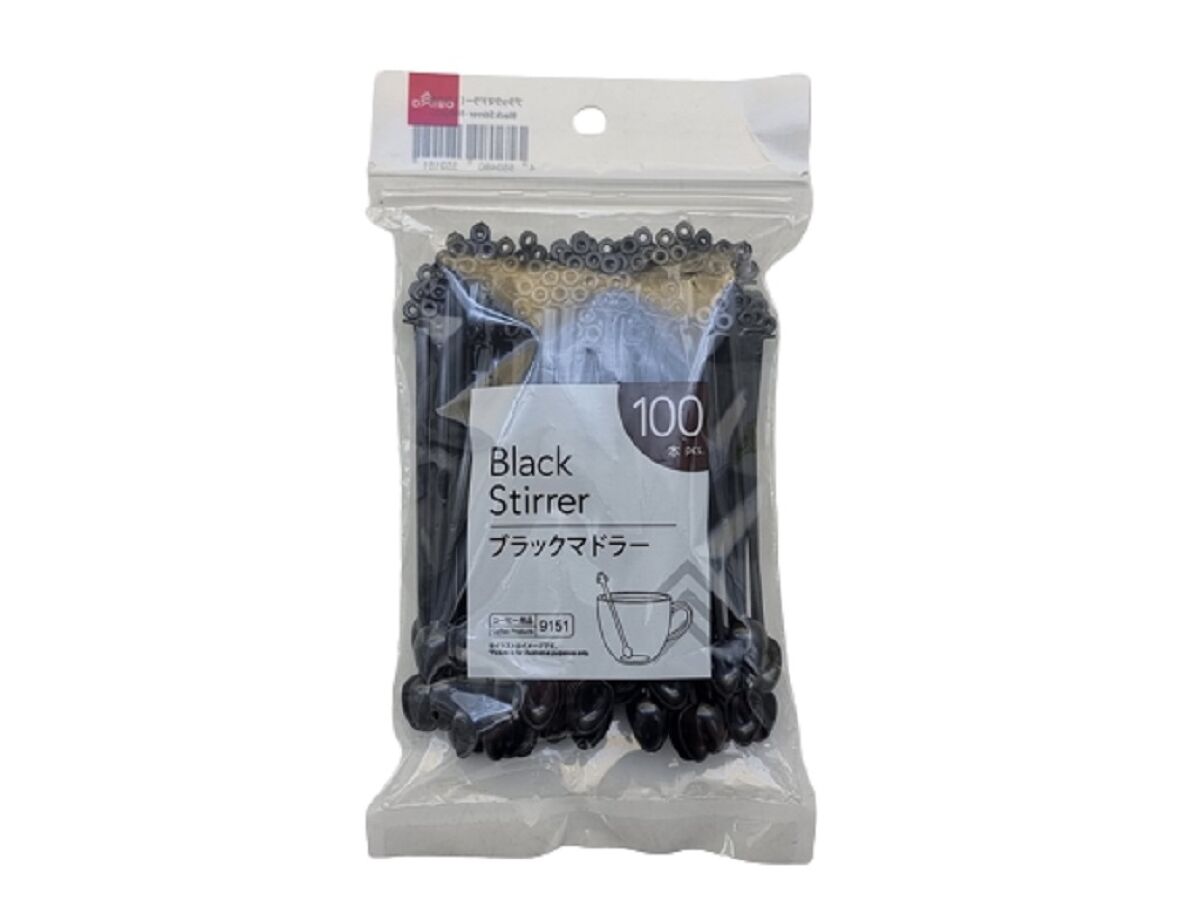 Daiso Black Stirrer -100 pcs.- FrontPackage