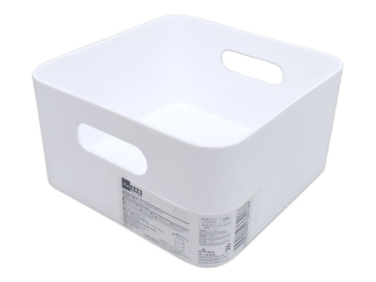 Daiso Stackable storage box (square, white) FrontPackage