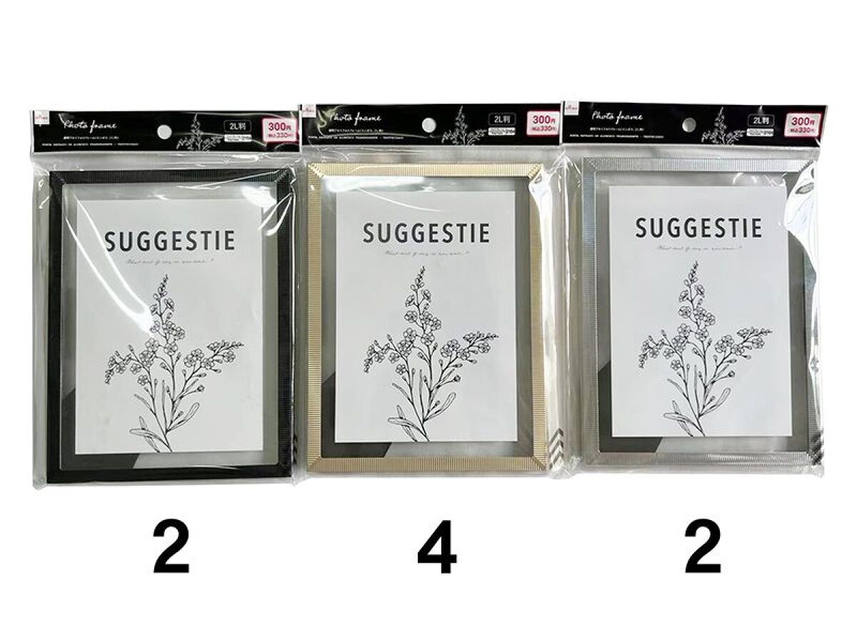 Daiso Clear Aluminum Photo Frame -Embossed - For Size 2L Photo- FrontPackage