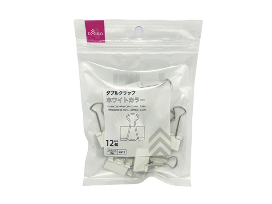 Daiso Double Clip - White- FrontPackage