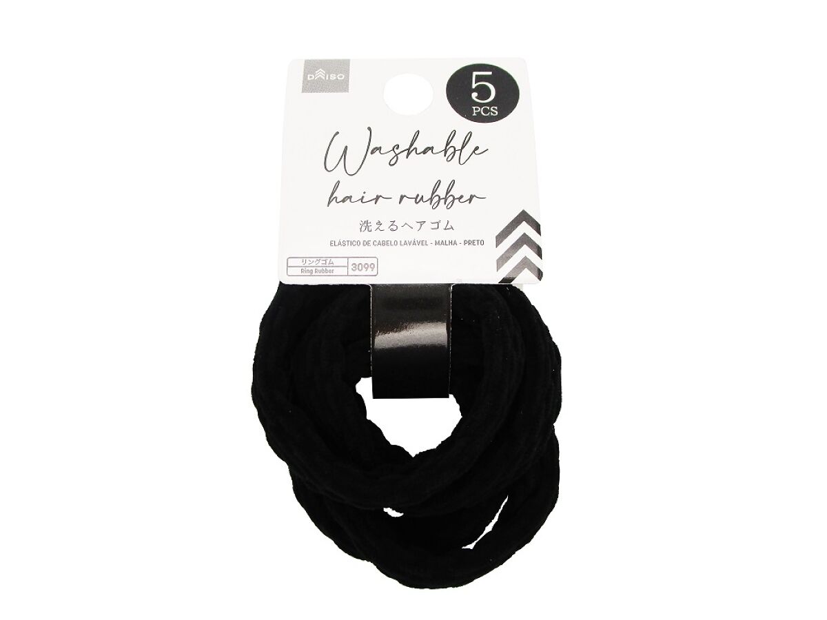 Daiso Washable hair rubber (Mesh type, black) FrontPackage