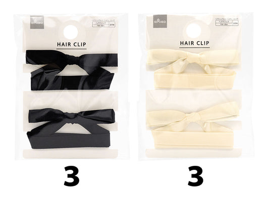 Daiso Hair clip set Ribbon long FrontPackage