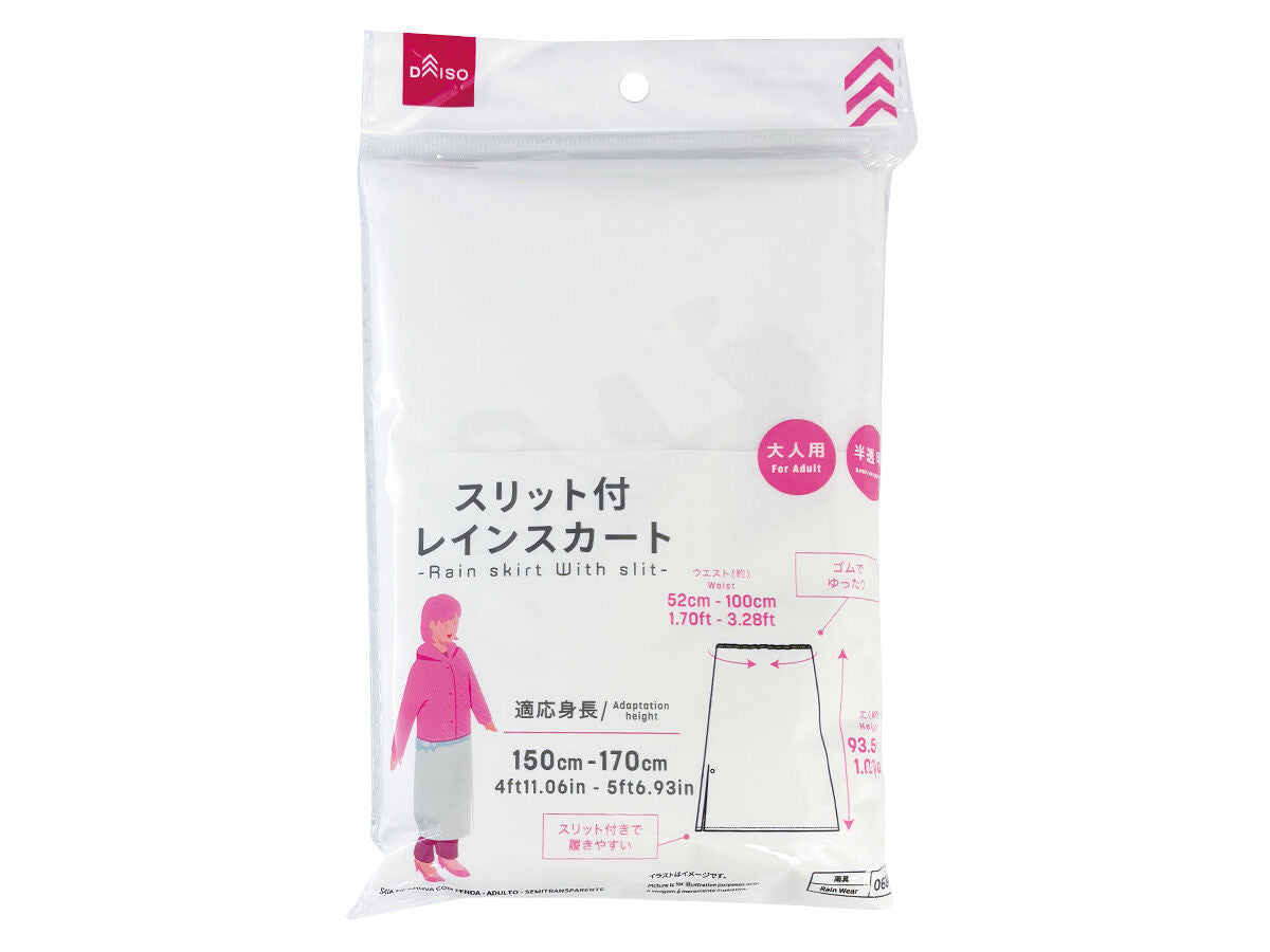 Daiso Rain skirt With slit  For Adult Semitransparent FrontPackage