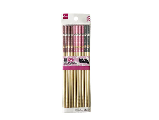 Daiso Chopsticks -Cat - 5Pairs- FrontPackage
