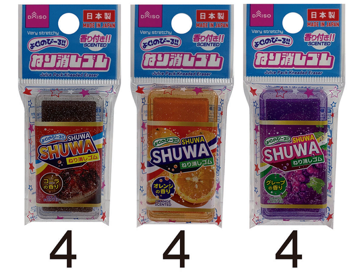 Daiso Juice Pack Kneaded Eraser FrontPackage