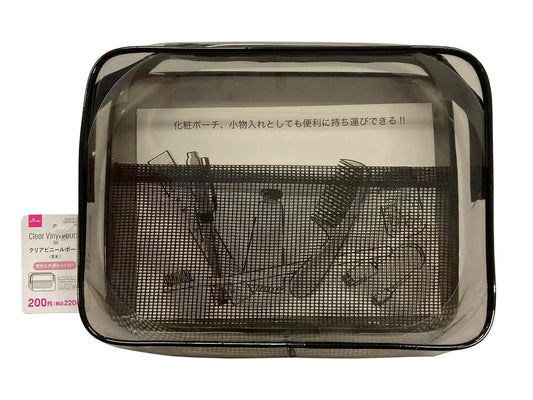 Daiso Clear Vinyl Pouch -BK- FrontPackage