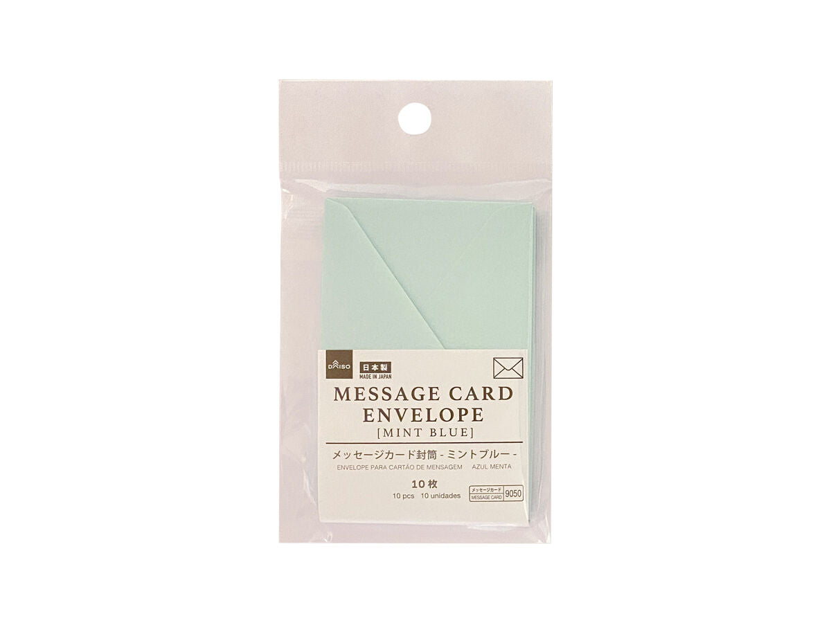 Daiso Message Card Envelope -Mint Blue -10 pcs.- FrontPackage