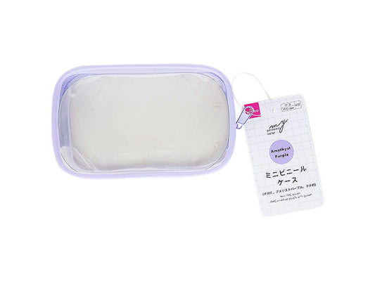 Daiso Mini PVC pouch -PMC amethyst purple with gusset- FrontPackage