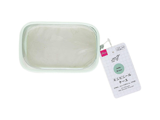 Daiso Mini PVC pouch -PMC jade green with gusset- FrontPackage