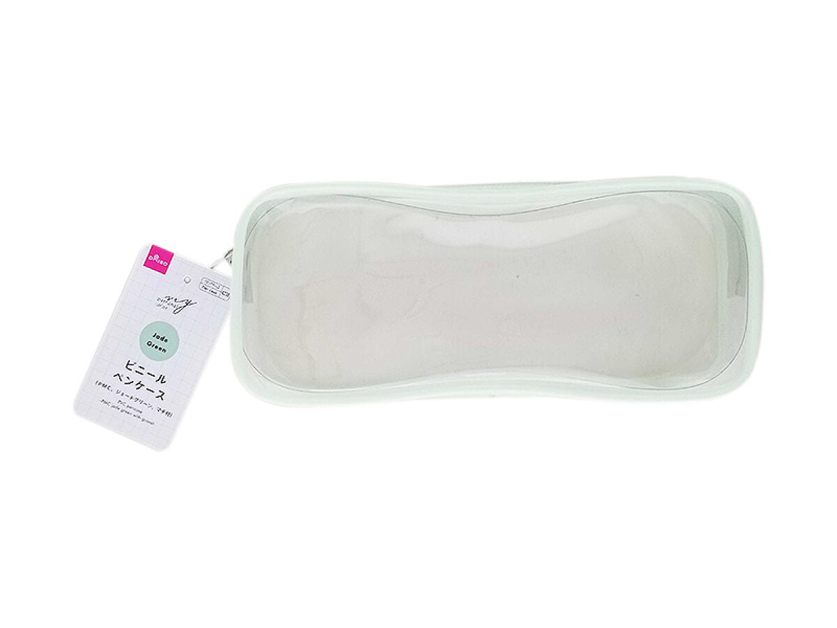 Daiso PVC pen case -PMC jade green with gusset- FrontPackage