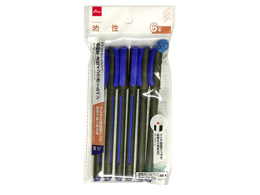 Daiso Mosaic Pattern Body Smooth Ink Ballpoint Pen - Blue - 6 pcs.- FrontPackage
