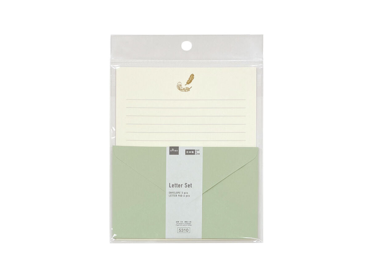 Daiso LETTER PAD AND ENVELOPE SET FEATHER FrontPackage