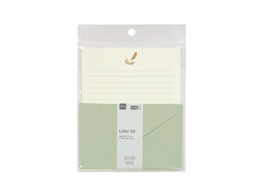 Daiso LETTER PAD AND ENVELOPE SET FEATHER FrontPackage