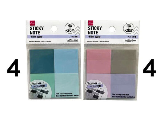 Daiso Film Sticky Note - 4 Types x 20 Sheets - FrontPackage