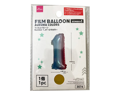 Daiso Film Balloon(Number 1,Aurora Colors) FrontPackage