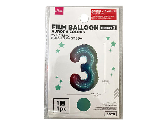 Daiso Film Balloon(Number 3,Aurora Colors) FrontPackage