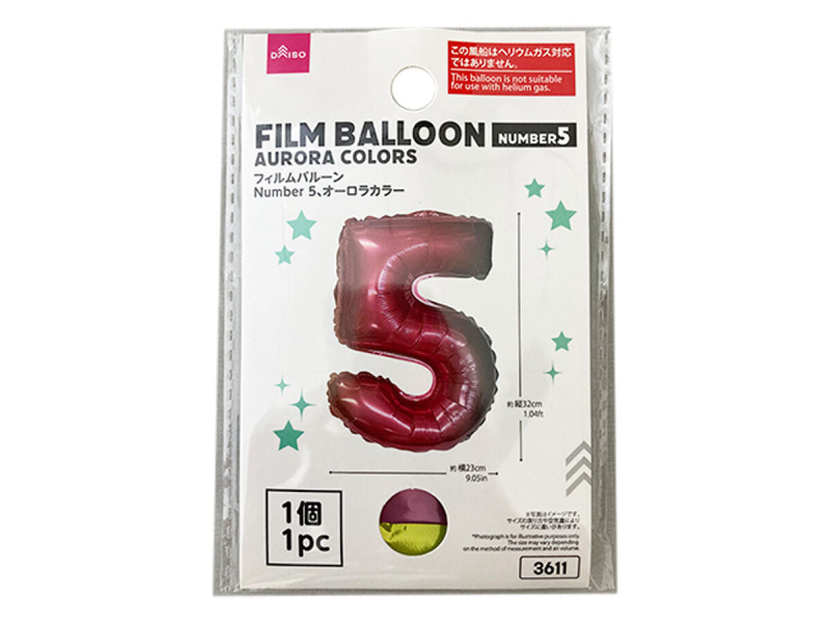 Daiso Film Balloon(Number 5,Aurora Colors) FrontPackage