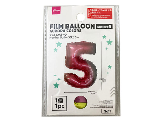 Daiso Film Balloon(Number 5,Aurora Colors) FrontPackage