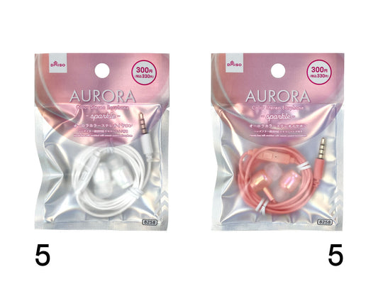 Daiso Aurora Color Stereo Earphone - Sparkle - FrontPackage