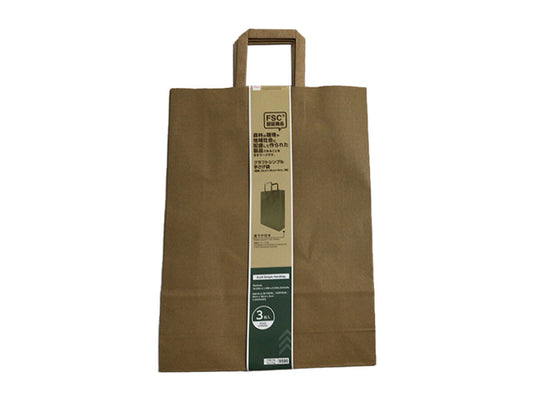 Daiso Kraft Simple Handbag -Vertical - 3 sheets- FrontPackage