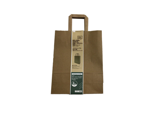 Daiso Kraft Simple Handbag -Vertical - 4 sheets- FrontPackage