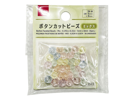 Daiso Button Faceted Beads - Mix - 36 pcs. - FrontPackage