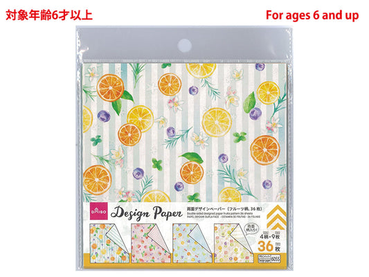 Daiso Double-sided designed paper fruits pattern 36 sheets FrontPackage