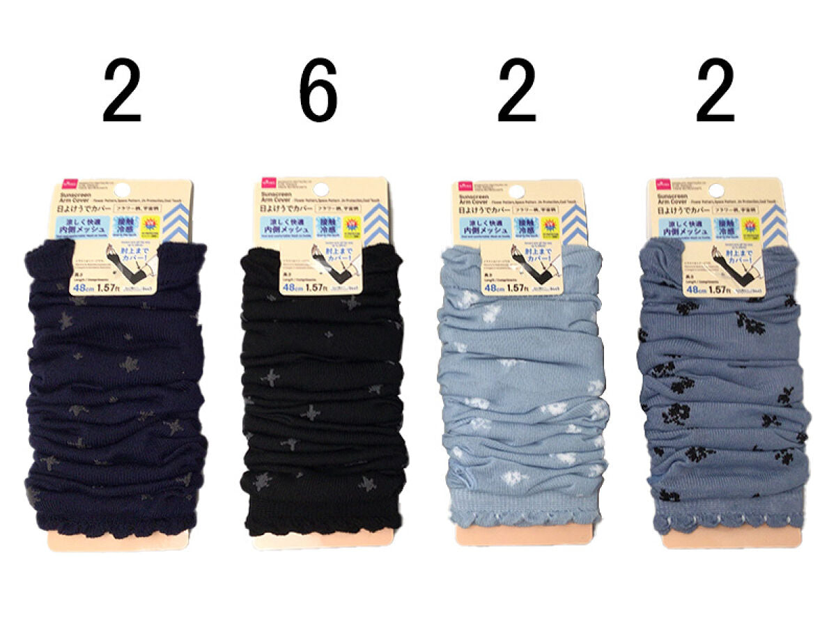 Daiso SUNSCREEN ARM COVER(FLOWER PATTERN,SPACE PATTERN ,UV PROTECTION,COOL TOUCH) FrontPackage