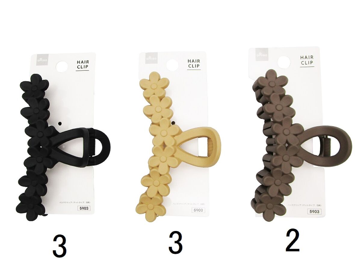 Daiso Claw clip (Matte type, flower pattern) FrontPackage