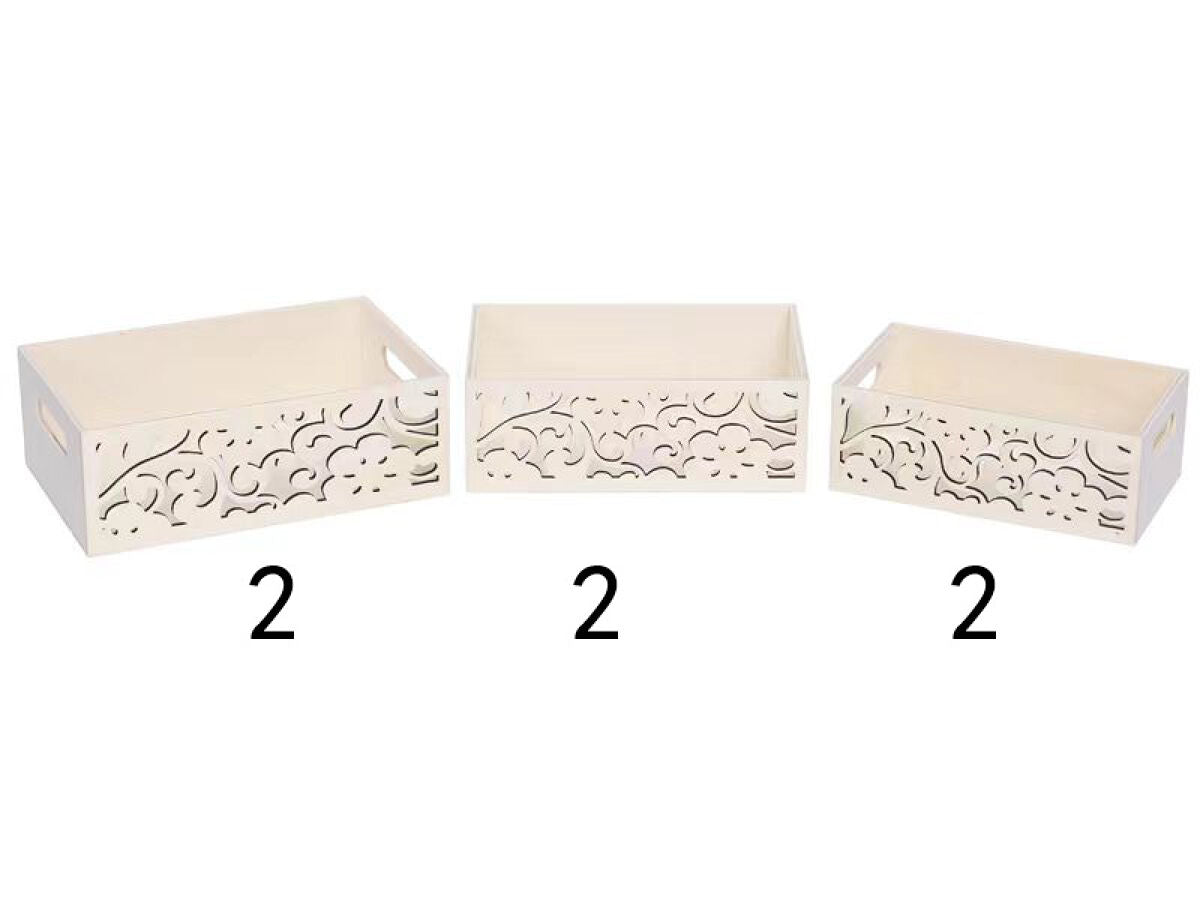 Daiso Wood Box -Japanese Pattern - 3 Sizes- FrontPackage