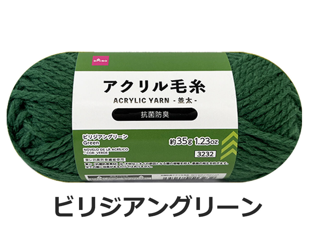 Daiso Acrylic Yarn - Green - FrontPackage