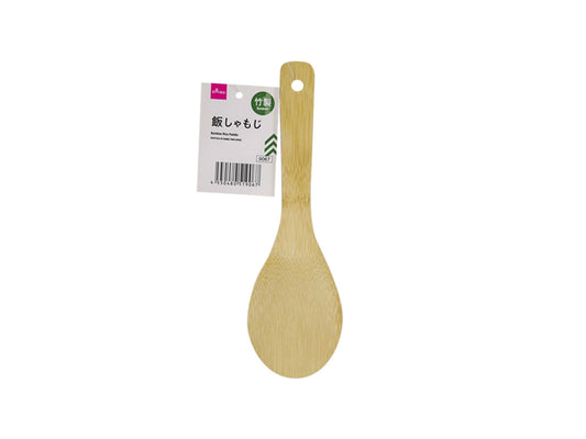 Daiso Bamboo Rice Paddle -7.79in x 2.36in x 0.31in - 19.8cm x 6cm x 0.8cm- FrontPackage