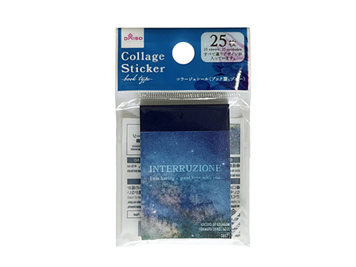 Daiso Collage sticker-Book type- Blue- FrontPackage