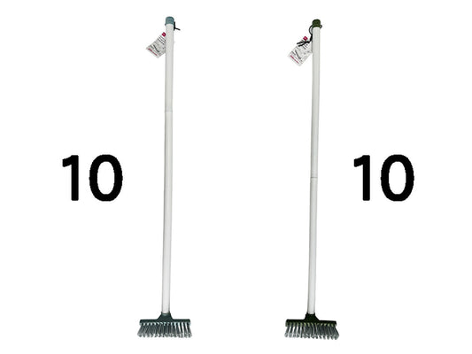 Deck brush with wiper