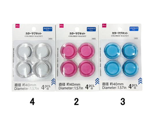 Daiso Colored Magnet - Clear - 4 pcs.- FrontPackage