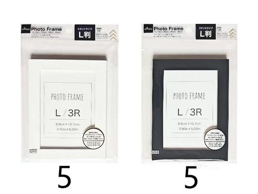 Daiso Photo Frame -For Size L Photo - White - Black- FrontPackage