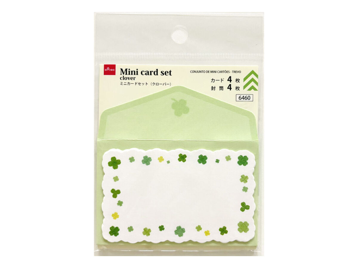 Daiso Mini card set  clover FrontPackage